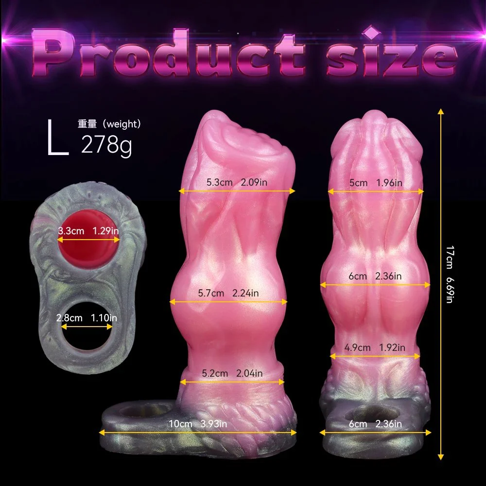 Large Wolf Knot Penis Sleeve Hollow Dildo Cock Ring Wolf Dog Penis Sheath Penis Enlargement Fantasy Cock Sleeve Wearable
