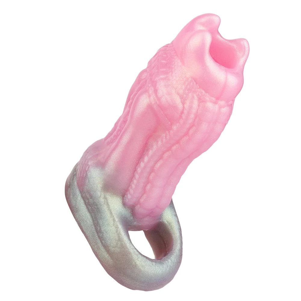 Penis Closed-End Sleeve Fantasy Huge Penis Polarized JiuLing Series Soft Silicone Penis Enlargement Condom Couples Sex Toys