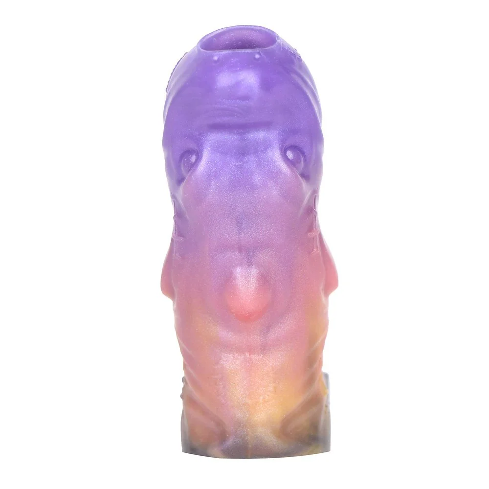 Penis Enlargement Sleeve Fantasy Monster Shark Dildo Soft Silicone Open Male Penis Extender Sex Toys