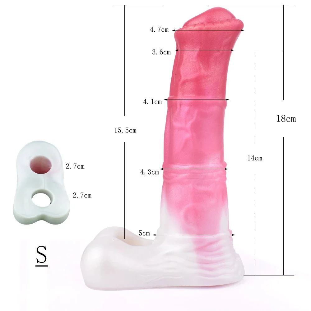 Horse Penis Sheath Cock Enlargement Soft Liquid Silicone Wearable Animal Dildo Penis Sleeve Sex Toys for Couples