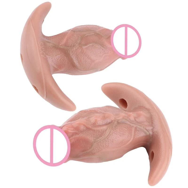 Placement of Skin Soft Liquid Silicone Anal Plugs, Adjustable and Removable Bondage Play Toys, Anal Plugs with Vibrators