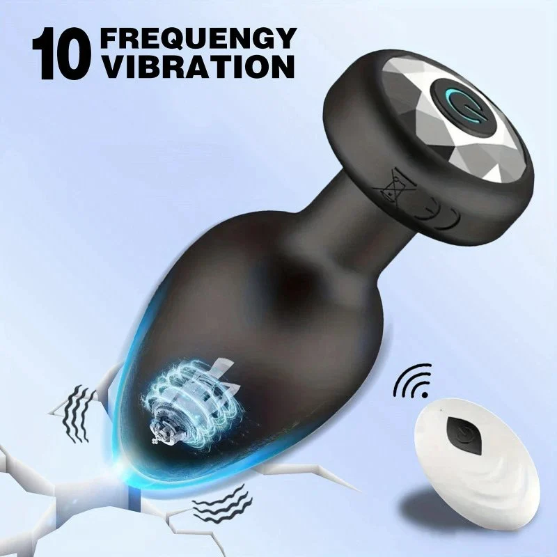Silicone Toy Butt Plug Remote Control 10 Frequency Vibration Anal Plug Prostate Massager