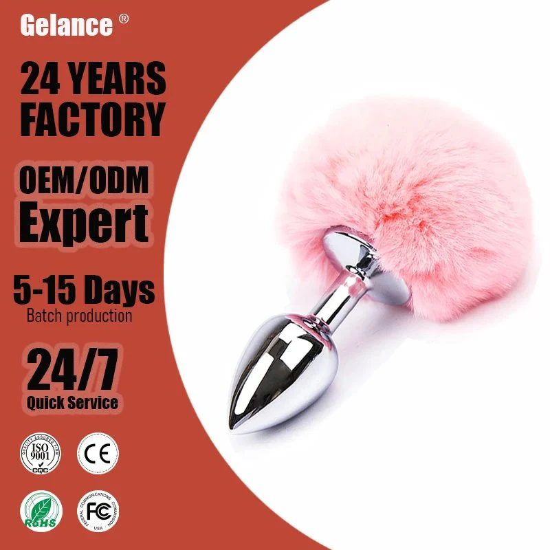 Rabbit Tail Stainless Steel Anal Plug Small Size Waterproof Eco-Friendly Adult Toy for Men & Women Couples