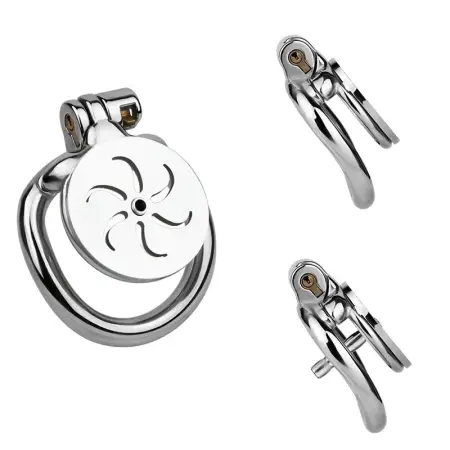 Negative Chastity Cage with Built-in Male Chastity Strap and Urination Tube Stainless Steel Construction 4 Sizes Available