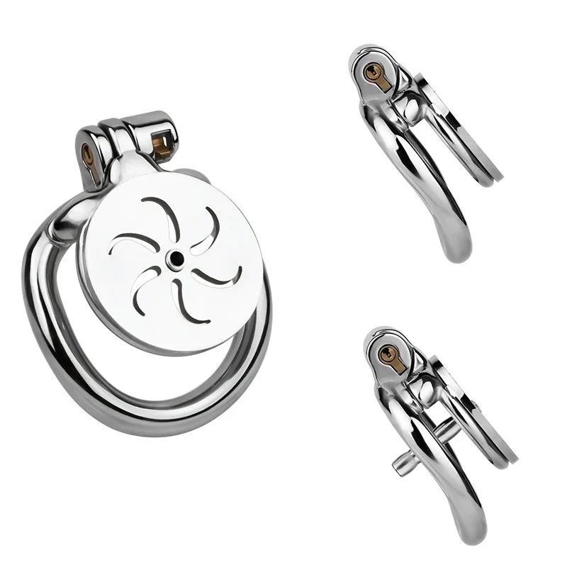 Negative Chastity Cage with Built-in Male Chastity Strap and Urination Tube Stainless Steel Construction 4 Sizes Available