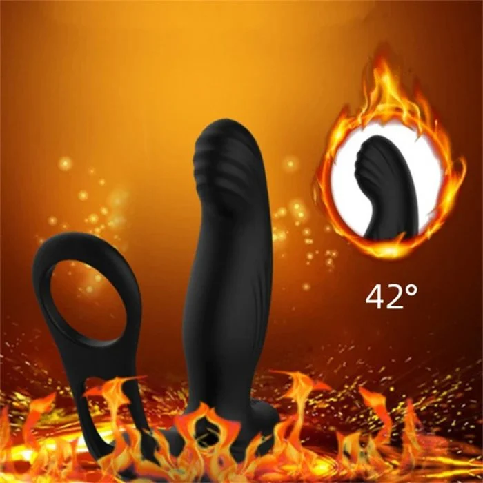 Remote Control 10 Frequency Male Prostate Massager Vibrator Anal Sex Toys with Double Cock Ring Delay Time