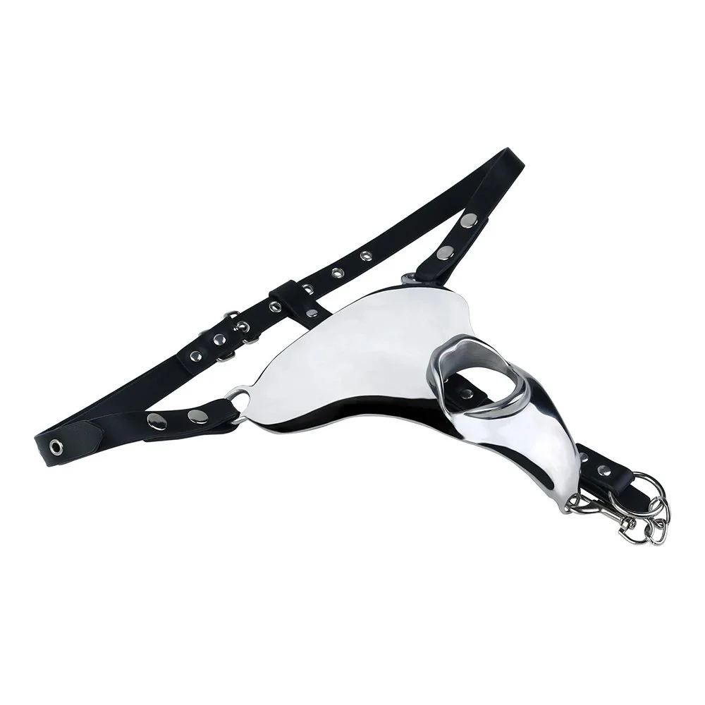 Men's Metal Underwear with a Unique Mouth-shaped Design Suitable for Power and Restraint Stainless Steel Sex Toys