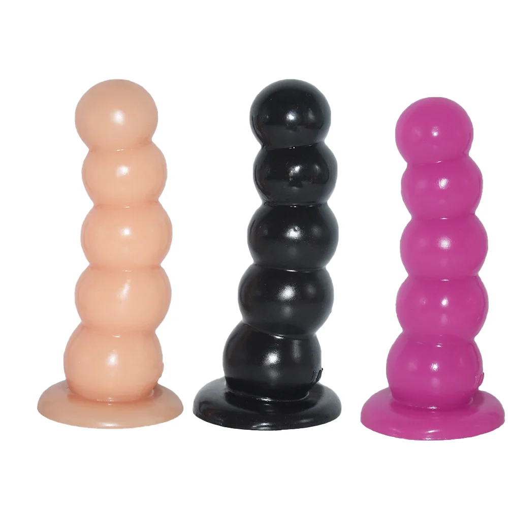 Top Pick Ball Shaped 5 Beads PVC Anal Butt Plug Sex Toys Reaslistic Anal Beads Stopper Flexible Dildo Beads for Sexual