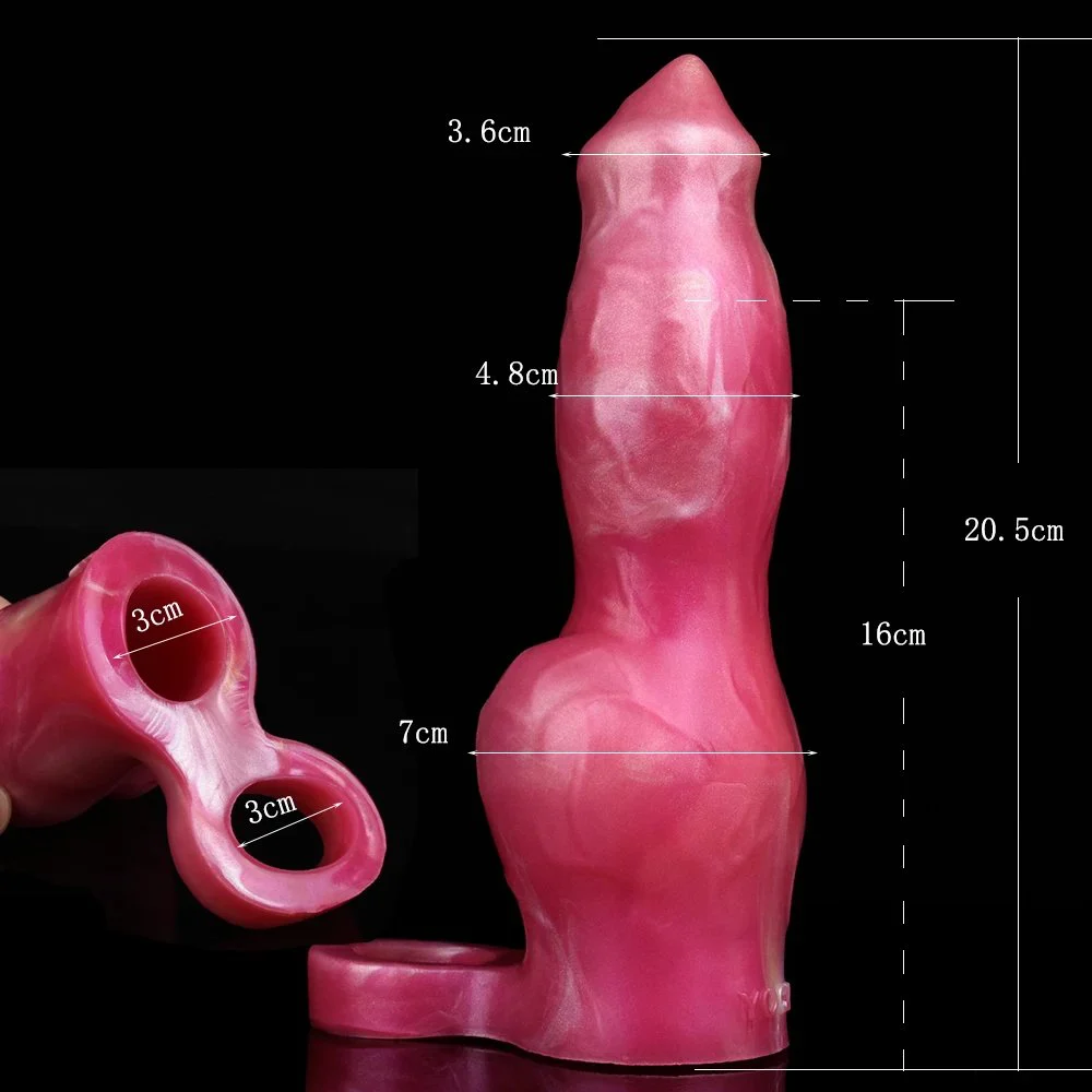 Penis Enlargement Realistic Dog Knot Dildo Cover Adult Toys for Men Silicone Condoms Penis Sleeve Increase Size 7cm Thick