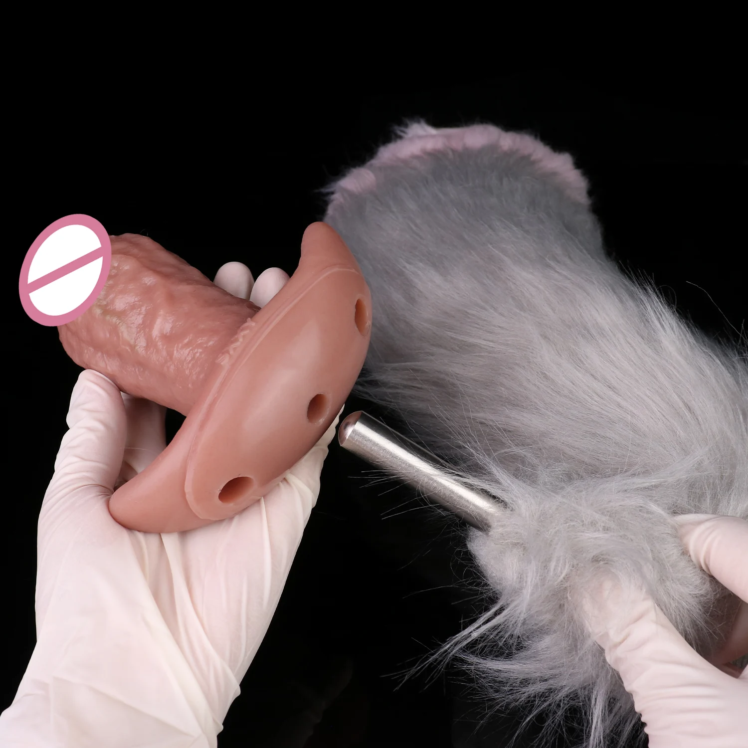 Two Colors of Anal Plugs with tails Are Suitable for Dressing Silicone Boat Anchors Large Anal Plugs