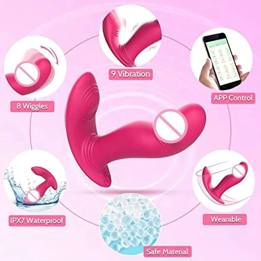 APP Vibrating Wiggling Wearable Clitoral G Spot Vibrator for Women Remote Control Perfect Fit Butterfly Panty