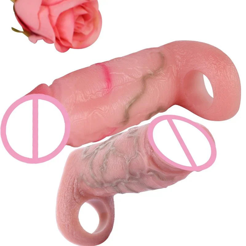 penis extender,Cock Extender Sleeve Penis,Penis Sleeve Cover Penis Ring Delay Ejaculation,Big Penis Sleeve White