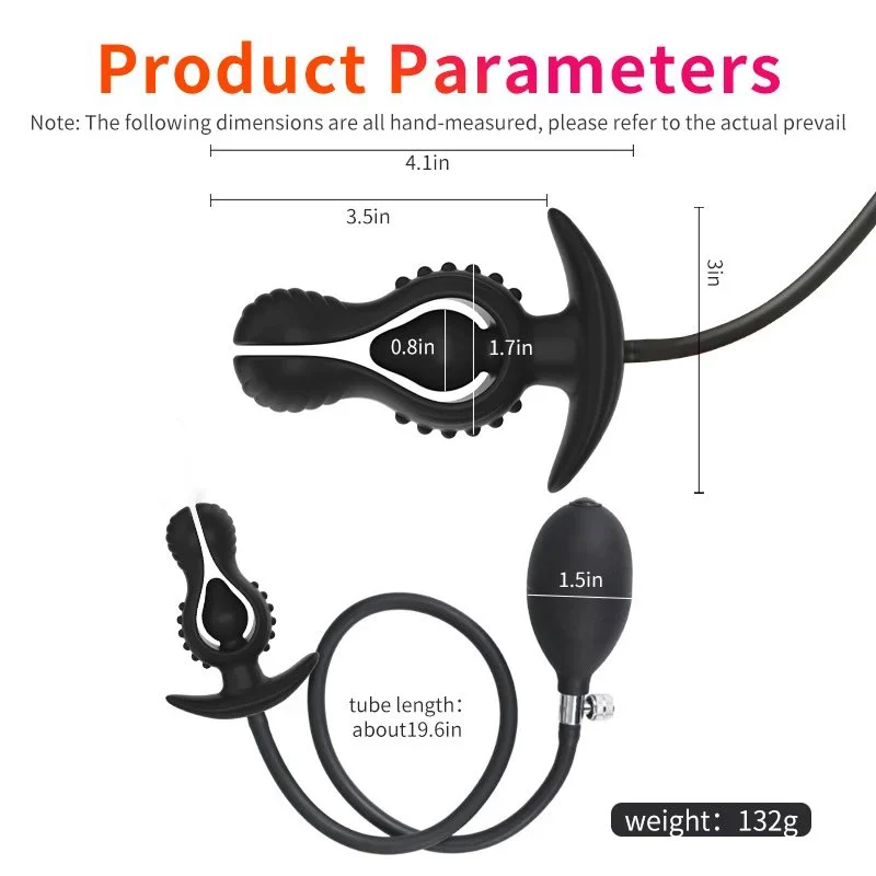 Silicone Expandable Anal Plug and Prostate Massager Inflatable Butt Plug Stimulator Sex Toy for Women and Men