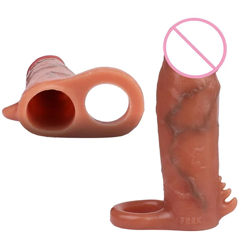 Penis Sleeve Cock Sleeve Extender - Realistic Soft Silicone Penis Enlarger Penis Ring Adult Toys Sex Toys for Man
