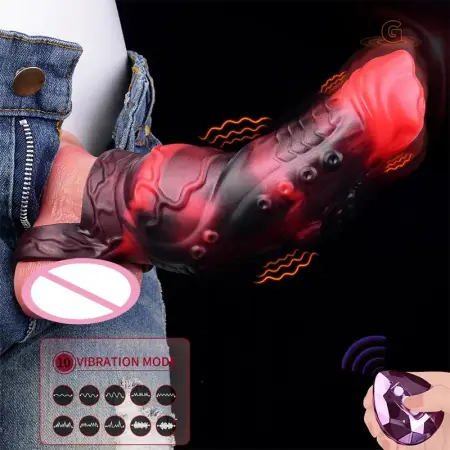 Monster Vibrating Penis Sleeve Cock Ring G Spot Stimulate Women Penis Ring Vibrator Delay Ejaculation Adult Sex Toy for Men