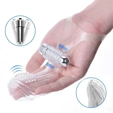 Adult Sex Toys Female Stimulator Massager Vibrating Finger Sleeve G Spot Finger Sleeve Vibrator