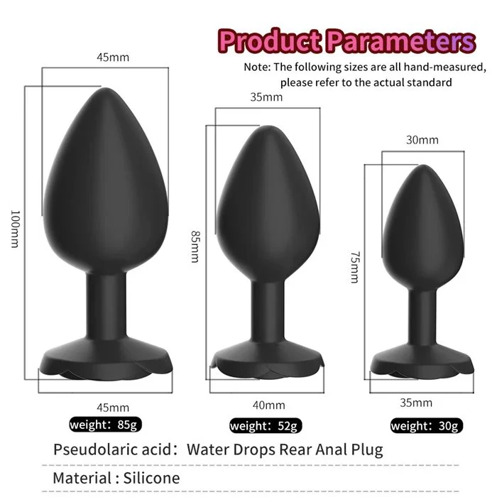 Rose Shaped Anal Plug Silicone and Stainless Steel Sex Toys for Men and Women for Cosplay & Vibrator Dildo