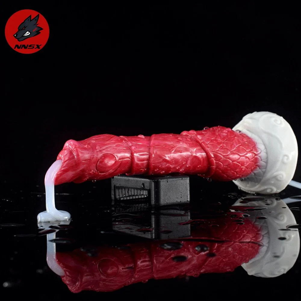 23cm Large Silicone Anal Plug Flame Color Squirting Dildo Simulate Flakes Ejaculating Realistic Sucker Dildo Sex Toys