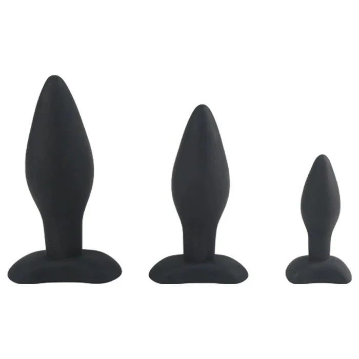 Silicone Anal Plug-Suction Cup Design for Male Anus Small Medium Large Sizes