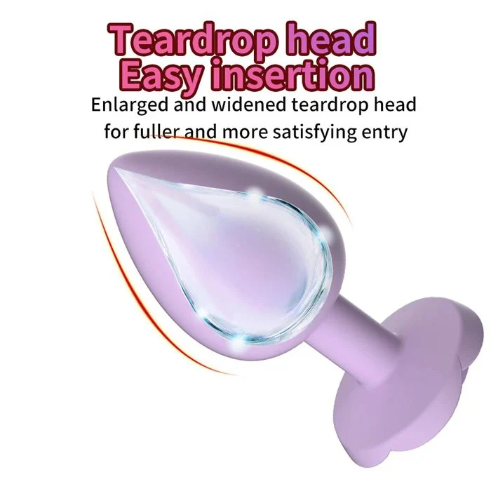 Rose Shaped Anal Plug Silicone and Stainless Steel Sex Toys for Men and Women for Cosplay & Vibrator Dildo