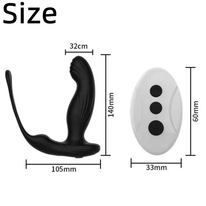 Wireless Remote Control Anal Plug Sex Toys for Adults Male Prostate Massage 10 Modes Featuring Double Cock Ring Made Silicone