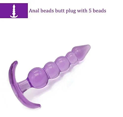 Silicone Six-Piece Purple Anal Plug Set Waterproof Butt Plug Trainer Kit Prostate Massager Dildo Sex Toys Anus