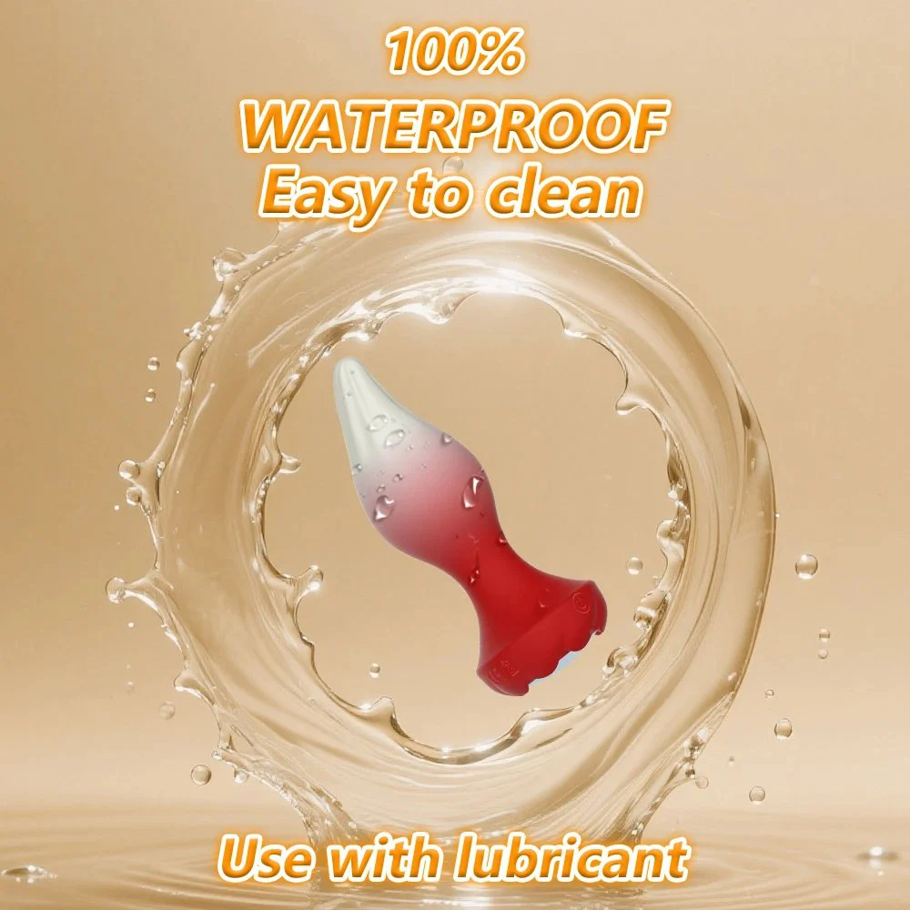 Anal Rose Vibrator Swing Sex Toy for Women Men 10-Frequency Vibration Prostate Massager Remote Control Colored Lights Kegel