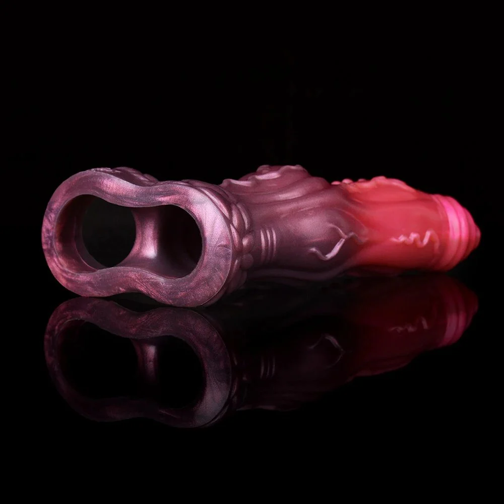Red Pupil Penis Sleeve for Men No Opening Design Sleeve Couple Condom