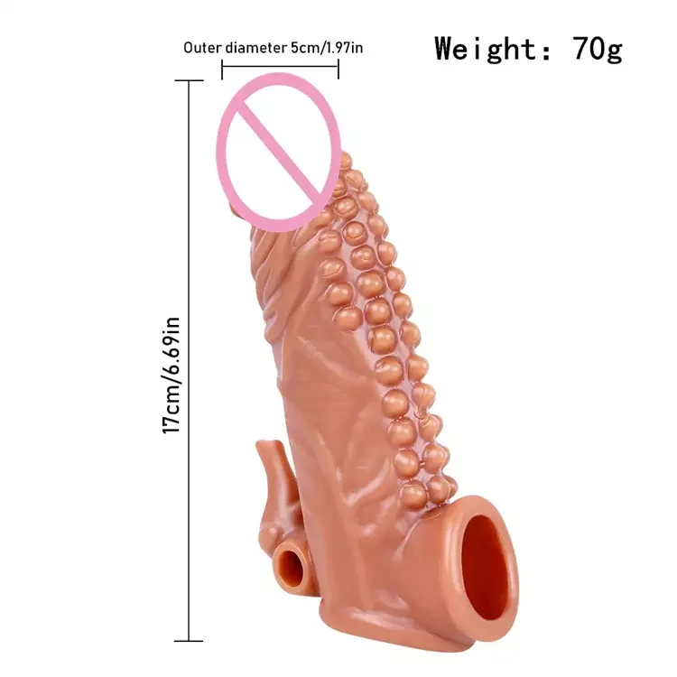 Reusable Condom Realistic Dragon Cock Sleeve Vibrating Penis Sleeve Sex Toys for Men