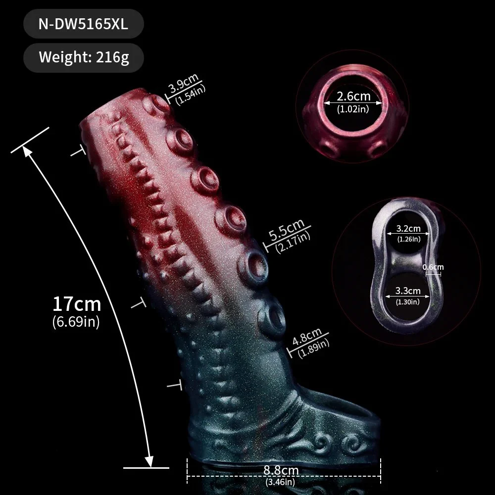 Monster Penis Sleeve Penis Enlarged Soft Male Penis Cover Experience Silicone Adult Dildo Cover for Men