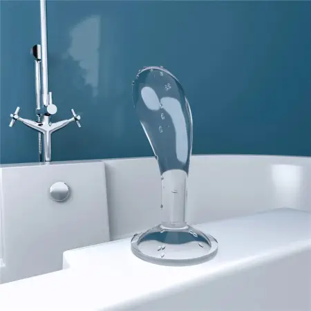 Tpe Soft Handle No Oil No Stick Hand Dildos Transparent Anal Plug