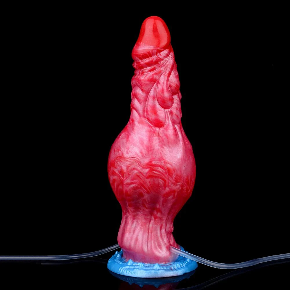 Silicone Sex Toy 9 Inch Fantasy Dragon Inflatable Water Spray Sex Toy with Strong Suction Cup Squirting Dildo Cock
