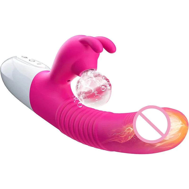 Female Masturbation 7 Modes 3 in 1 Heating Vibrating Sex Toys Clitoral Stimulation Sucking Rabbit Vibrator