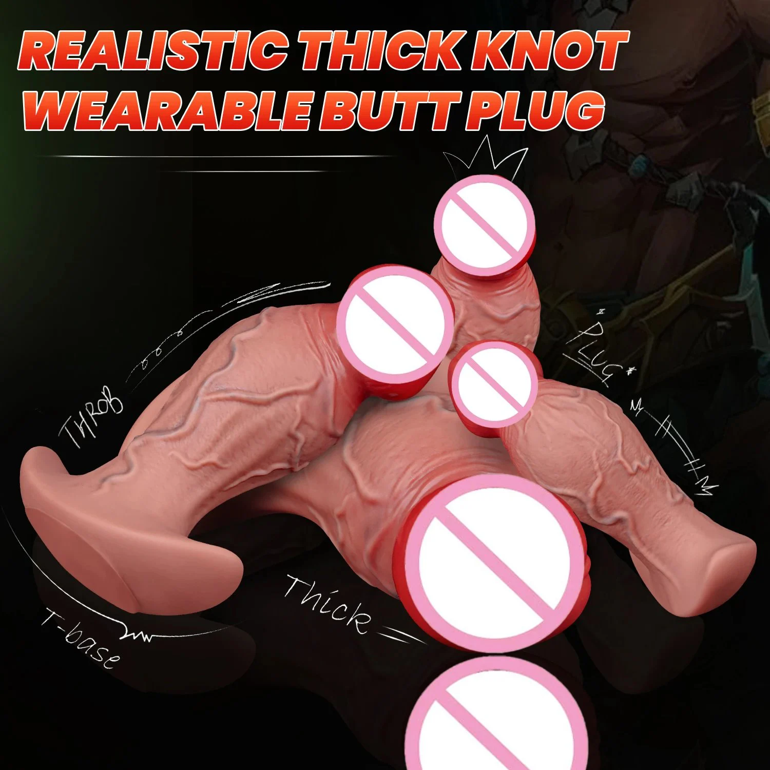 Super Thick Waterproof Eco-Friendly Wearable Realistic Anal Plug Large Liquid Silicone Dildos Soft Flesh Simulation