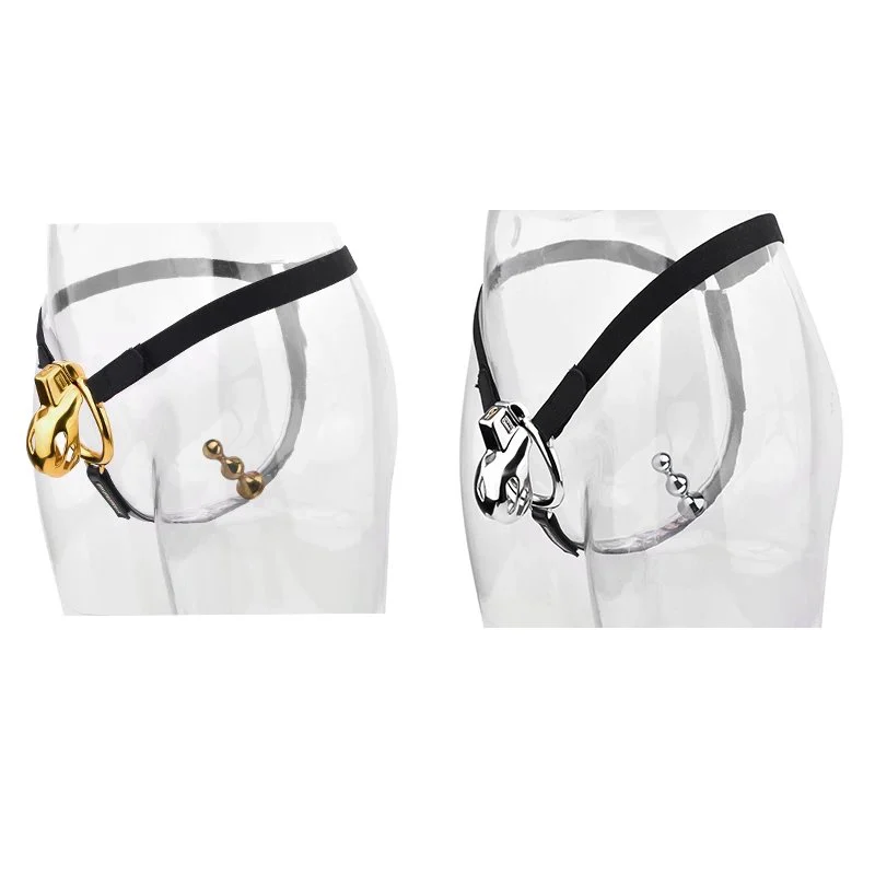 New Year's Gift Pack 304 Stainless Steel Cobra Chastity Device with Strap on and Butt Plug Skin- Friendly Cock Cage