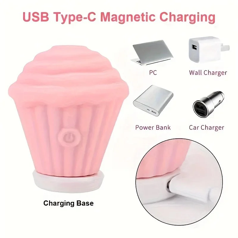 Couples Mini Vibrator Clitoral Anal Stimulation Ice Cream Sucking Cake Adult Nipple Suction ABS+Silicone IPX7 Vibrating