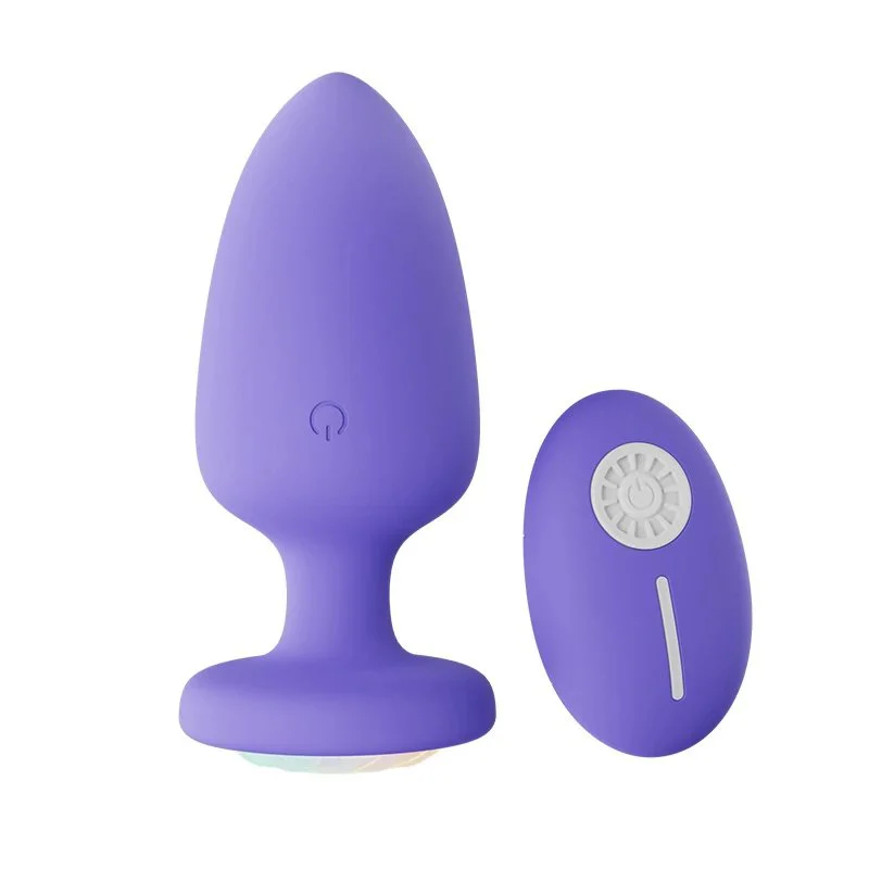Wireless Remote Control USB Rechargeable Silicone LED Light up Plug Anal Vibrator Glowing Vibrating Butt Plugs for Couples Men