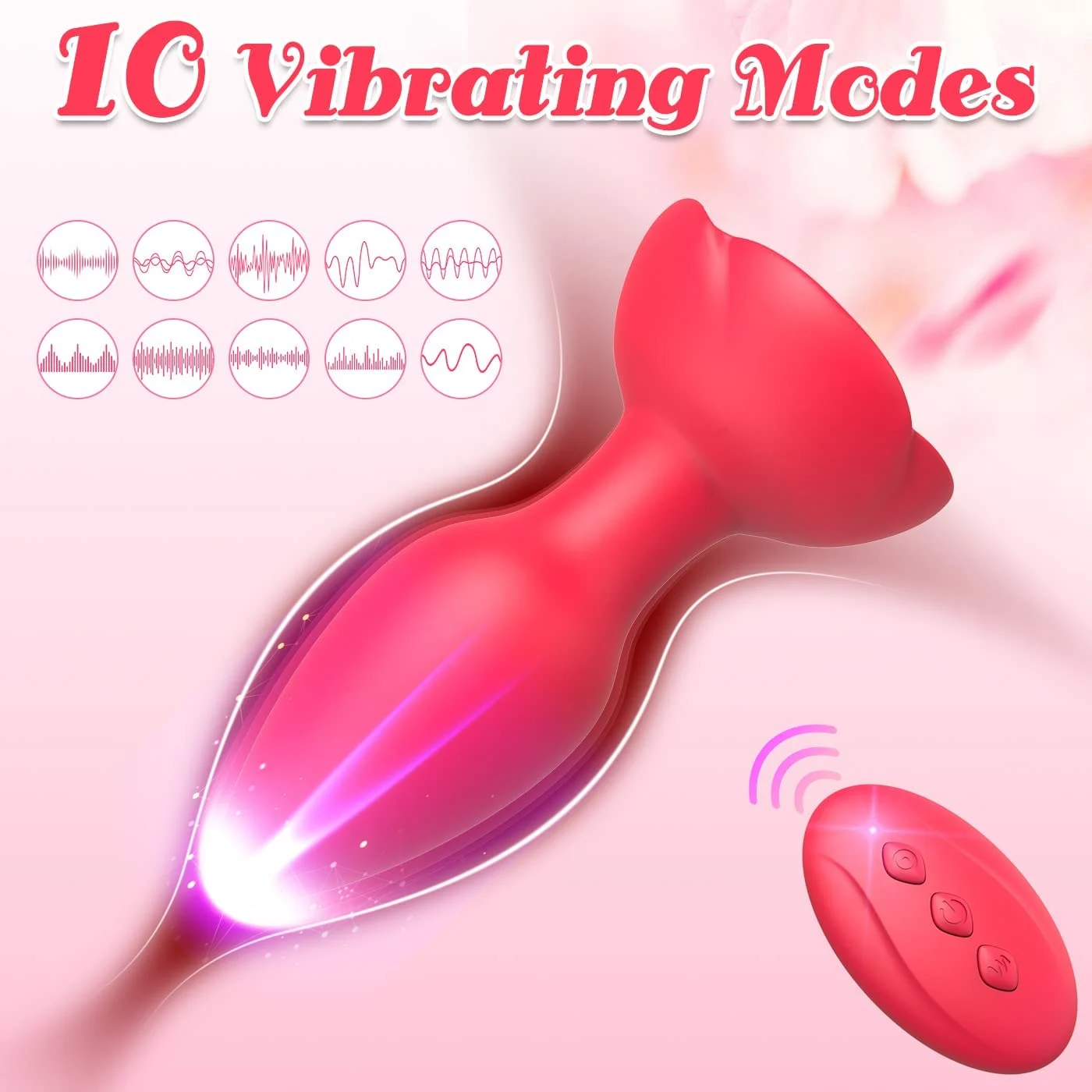 Wireless Remote Control Rose Anal Plug Male and Female Masturbation Vibrating Prostate Sex Toys Massager for Men