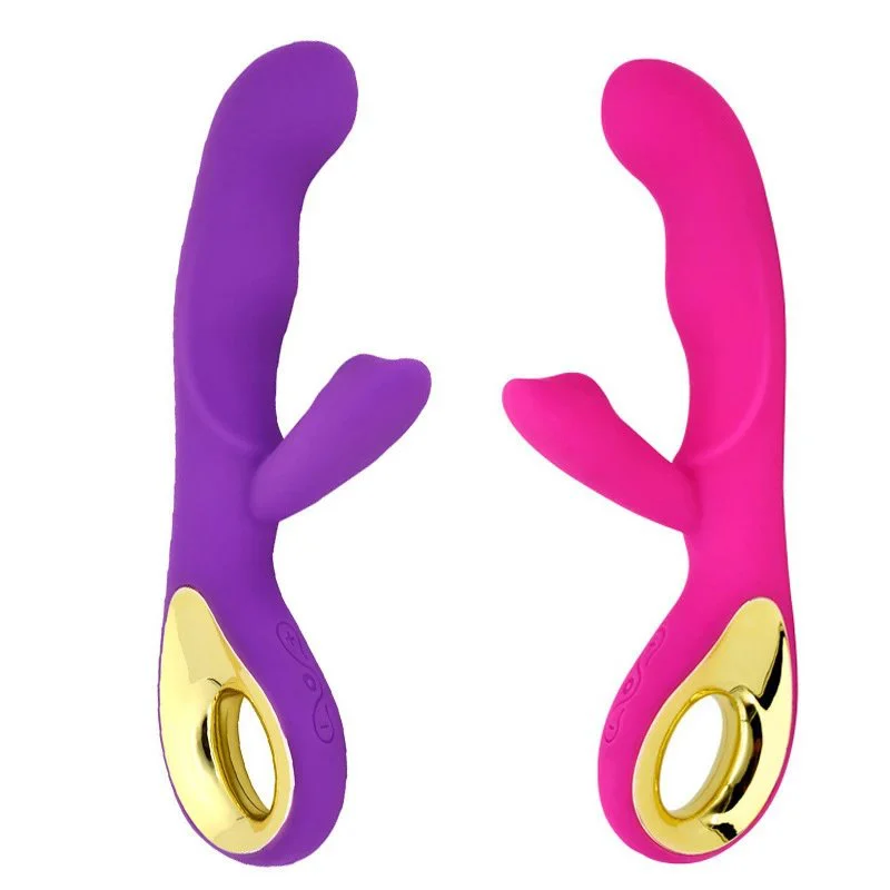 Gelance Female Double-headed AV Stick Dildo Masturbation Device with Latex Cover and 10 Frequencies G-spot Vibrator