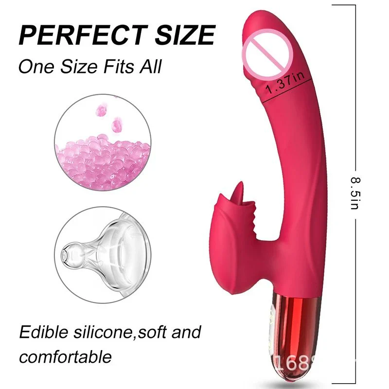 Female Masturbation 7 Modes Clitoral Stimulator Tongue Licking G Spot Fox Vibrator Dildo