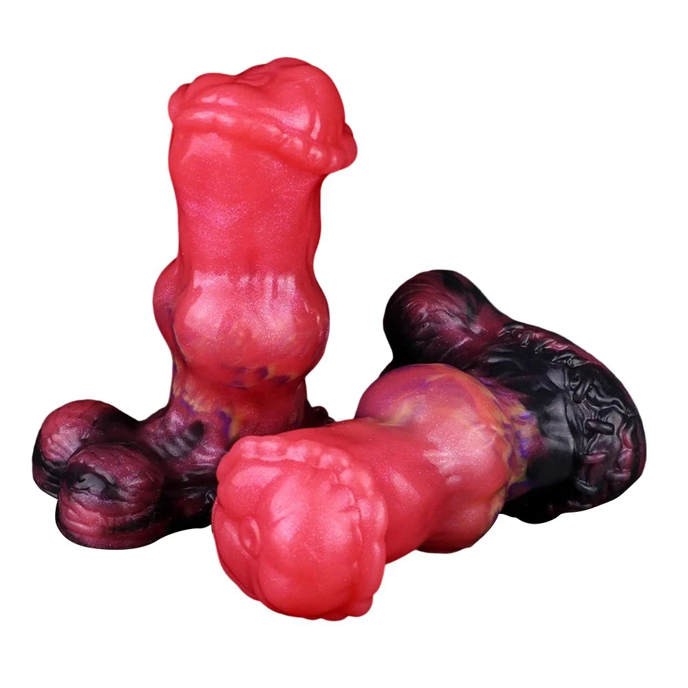 Suction Cup Large Anal Plugs for Men and Women Anal Plugs Fantasy Series Dog Knot Design Platinum Silicone