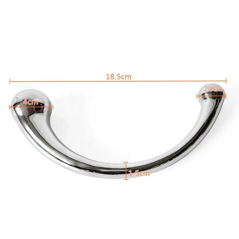 Stainless Steel G-Spot Wand Massage Stick Pure Metal Penis P-Spot Stimulation Anal Plug Dildo