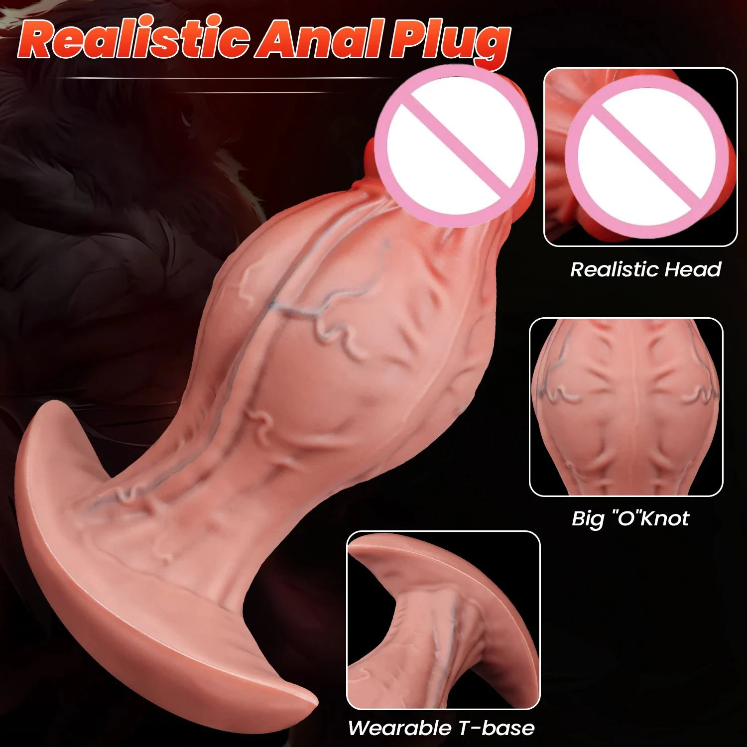 Soft Realistic Anal Dilation Dildo Wearable Plug Liquid Silicone Waterproof Butt Plug for Women Men G-Spot Prostate