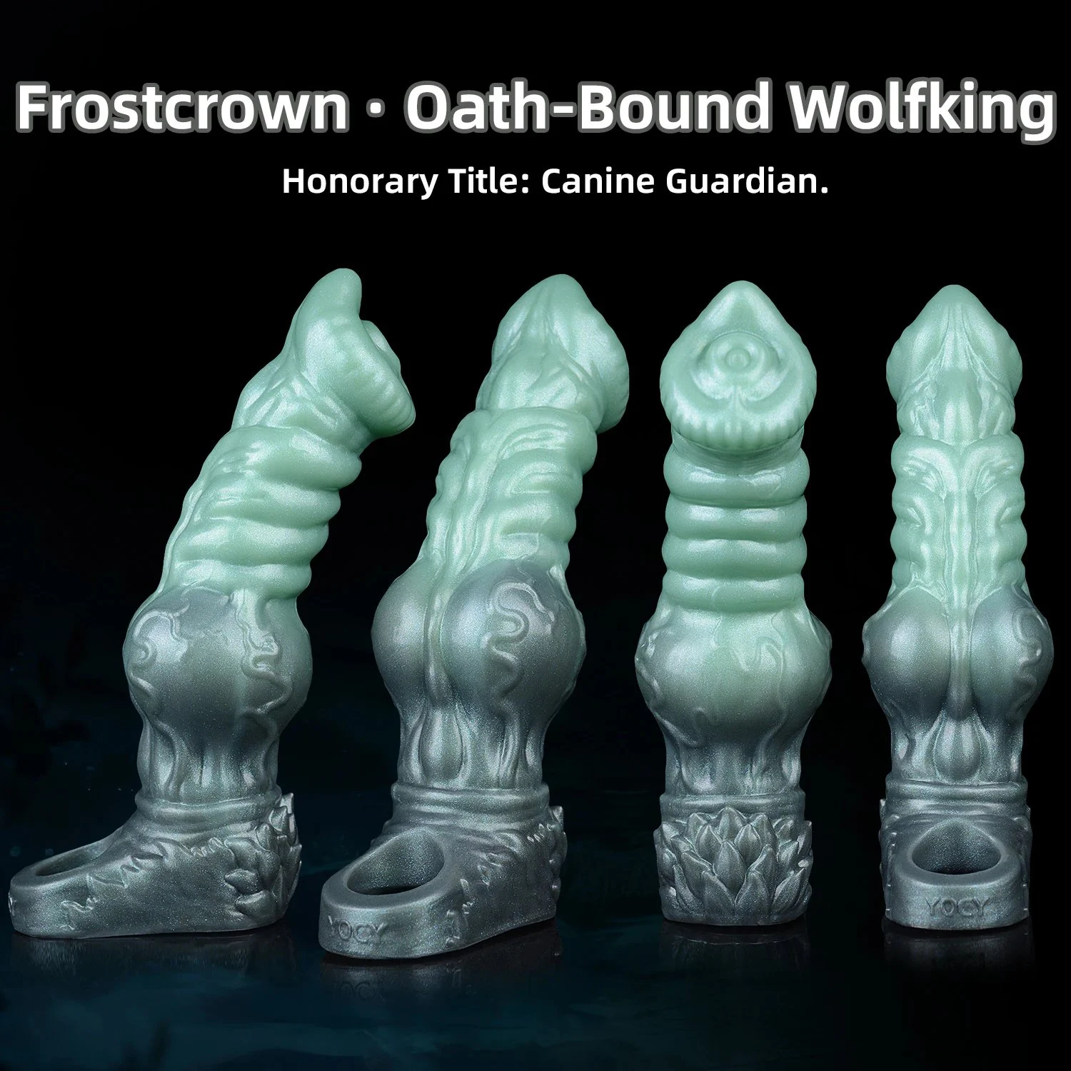 Frost Ridge Wolf King Oath Pulse 8.58in Silicone Penis Sleeve Closed-End Penis Sleeve for Couples' Intimate Toys