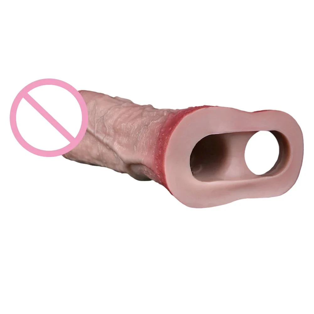 Multi-Types Skin Touch Hollow Dildo Silicone Male Dick Extender Realistic Delay Ejaculation Sex Toys for Men Couple Sex