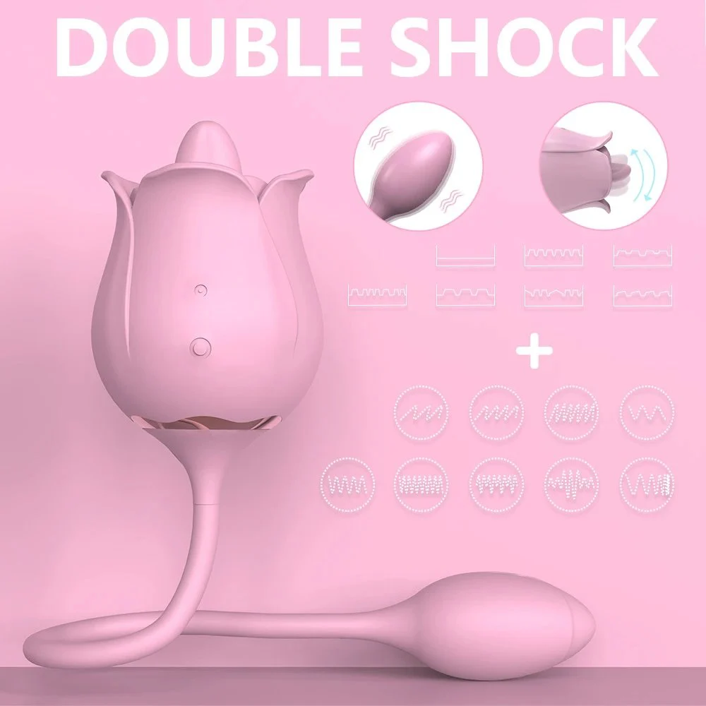 Adult Rose Sex Toys G Spot Vaginal Pussy Clitoralis Stimulator Sucking Falpping Rose Vibrator for Women and Couples