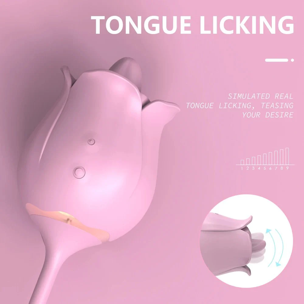 Adult Rose Sex Toys G Spot Vaginal Pussy Clitoralis Stimulator Sucking Falpping Rose Vibrator for Women and Couples