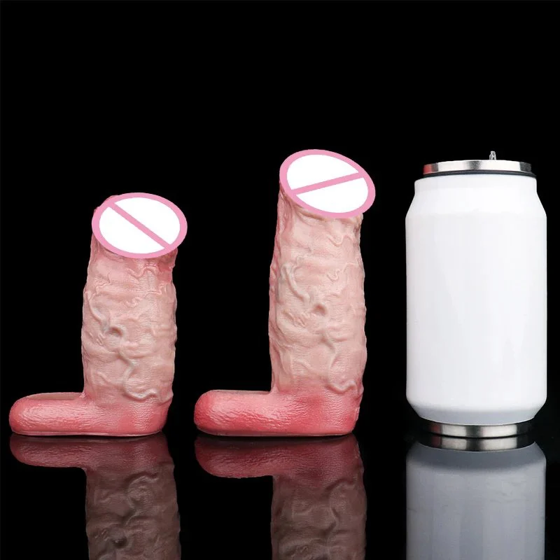 Penis Sleeve with Cock Ring Size S M Realistic Soft Silicone Cock Sheath Dildo Enlarger for Men Reusable Girth Extender