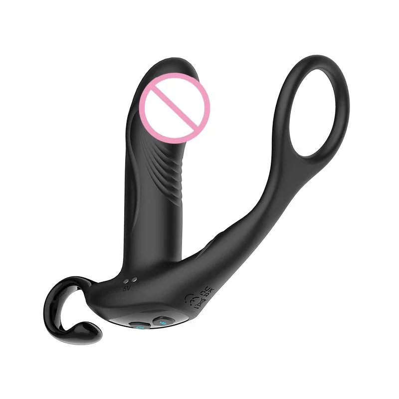 Male G-point Remote Control Backyard Massager Silicone Anal Plug Toy Vibration Lock Sperm Ring Prostate Massager