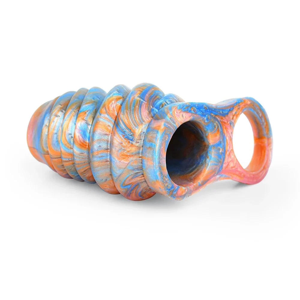 Penis Sleeve Extender Fantasy Huge Dildo Hollow Sleeve Artificial Soft Silicone Male Penis Enlargement Sleeve Adult Sex Toy